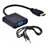 Adaptador Hdmi A Vga  + Audio Miniplug 3.5mm Full Hd 1080p