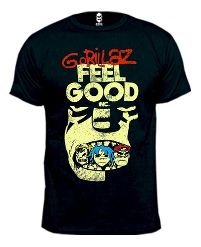 Remera Gorillaz Feel Good 100% Algodón Premium Peinado