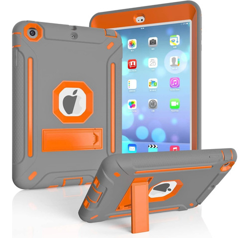 Funda Para iPad Mini 3 Makeit Silicona Con Soporte Naranja