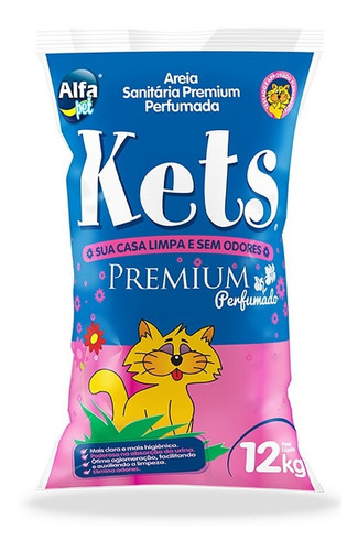 Areia Higiênica Kets Premium Perfumada Gatos  12kg X 12kg De Peso Neto