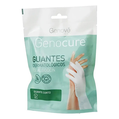 Genové Genocure Guante Corto Dermatológico Algodón Puro, Un Par, Talla 10 Grande L