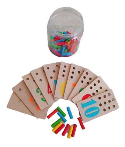 Juego Didactico Bote Numeros Por Asociacion Tabla Montessori