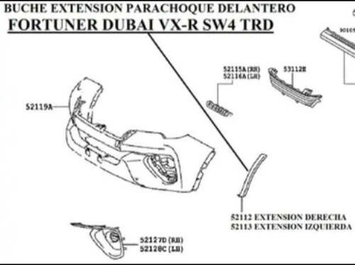 Buche Derecho Parachoque Delantero Fortuner Dubai 2016-2020  Foto 5