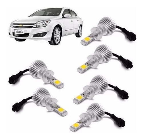 Kit Super Led Vectra 2009 2010 2011 Farol E Milha 6000k