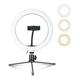 Ring Light Iluminador Anel Luz Led Selfie Com Tripé Cor Da Estrutura Branco 110v/220v