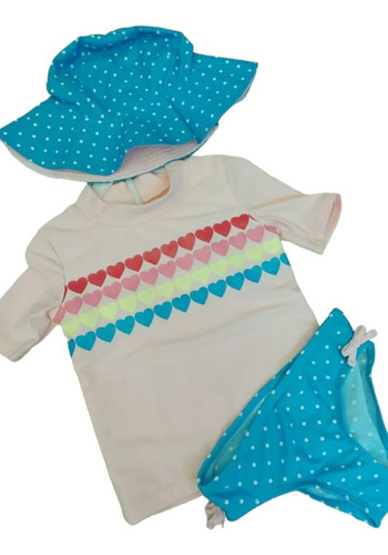 Carters Traje De Baño Set 3 Piezas Gorro Filtro Solar 24 M