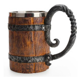 Taza Tazon Mug Barril Cerveza Acero Inoxidable 460ml Vikingo