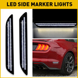 Us For 2015-2022 Ford Mustang Smoked Lens Rear White Led Aab