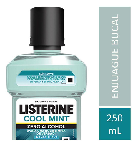 Listerine® Enjuague Bucal Cool Mint Zero Alcohol 250 Ml