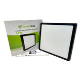 Luminaria Plafon Painel Led Aluminio 25w Sobrepor Quadrado Slim Preto Branco Neutro 4000-4500k