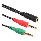 Cable Plug 3.5mm Audio Y Micrófono 2 Macho 1 Hembra