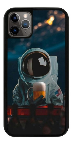 Funda Uso Rudo Tpu Para iPhone Astronauta Cerveza Bar Trago