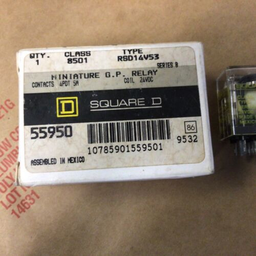 Square D Type Rsd14v53 Minature G.p. Relay Class 8501 Nne