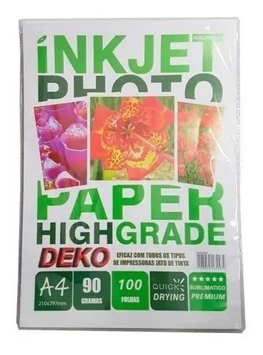 Papel Sublimatico Rosa  A4 90g 100 Folhas Deko Inkjet