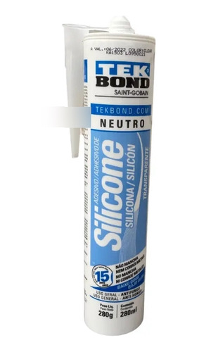 Cartucho Silicona Neutra Transparente 280ml Tek Bond