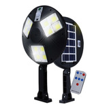 Lampara Led 20w Panel Solar Recargable Proteccion Ip65 Color Negro