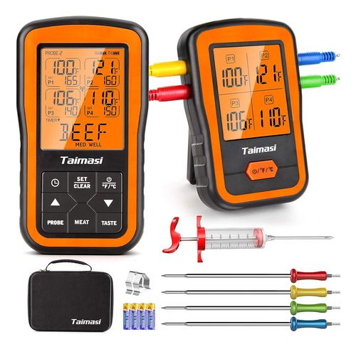 Taimasi Wireless Digital Meat Thermometer With 4 Probes Aa