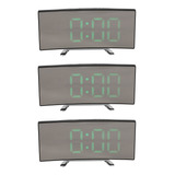 Reloj Despertador Digital 3x, Pantalla Led Regulable Curva D