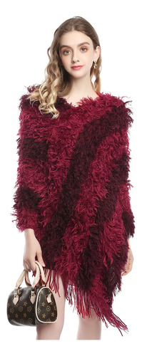Chal Poncho Tejido Capa Moda Sueter Abrigo Mujer Jersey