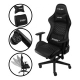 Cadeira Gamer Barata Estofada Confortavel Inclinavel Preta