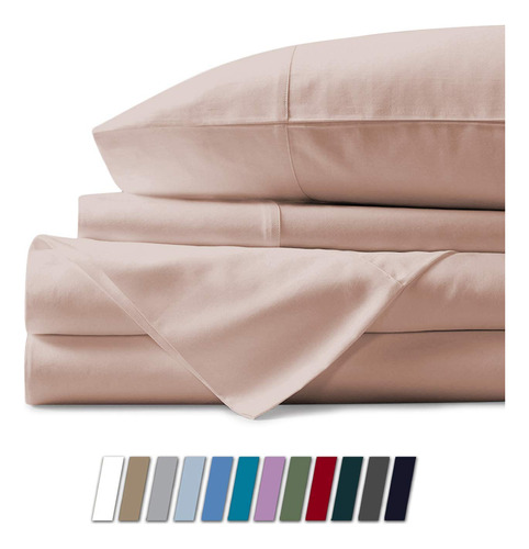 Blueclans 1000 Thread Count Queen Size Sheets Azul Cielo 100