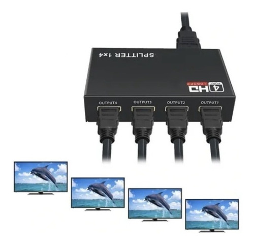 Splitter Compatible Hdmi 1x4 Mini  Activo 1.4 Full Hd 1080p 