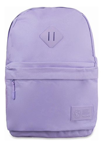 Mochila Espalda Talbot Lisa 43,5cm 2 Cierres 17 PuLG. Color Lavanda Diseño De La Tela Liso