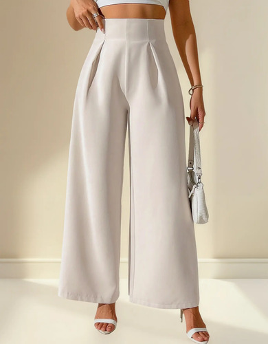 Sqy Pantalones Anchos Casuales Elegantes Para Mujer | MercadoLibre
