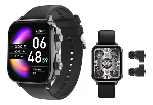 Reloj Inteligente Isdewatch T22 Smartwatch Con Audífonos Integrados Pantalla Táctil Hd Notificaciones Deportes Sensor De Ritmo Cardiaco Negro