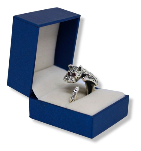 Anillo Jaguar Hombre Plata 925 Maciza Ajustable Joyería Fina