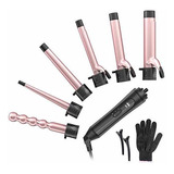 6-en-1 Tenaza, Profesional Curling Wand Juego Instantáneo, S