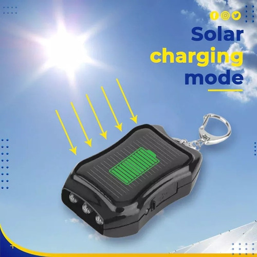 Llavero Solar 3 En 1, Powerbank+linterna+celda Solar