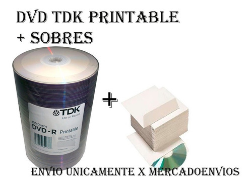 Dvd Tdkx100 Imprimible 8x+100sobres*envio Gratis X Mercadoen