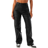 Wide Leg Engomado Cargo Mujer Elastizado Julitabaires