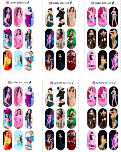 Sticker Nails Tatto Uñas Yeri Mua 6 Planillas Full Nails