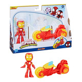 Spidey And His Amazing Friends Set De Iron Man Y Motocicleta