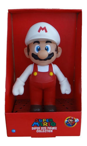 Super Mario Branco Fire Bros 64 Original Boneco Grande 23 Cm