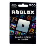 Tarjeta De Regalo Roblox - 600 Mxn Código Digital