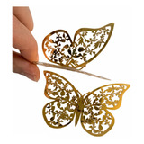 Mariposas 3d Troqueladas Plateado O Dorado Con Adhesivo X 48