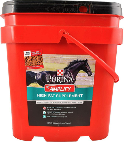 Alimento Para Caballos Purina Amplify Alto En Grasas 30 Lb