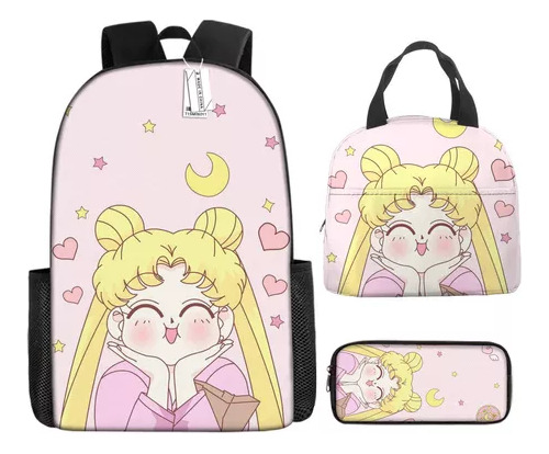 Mochila Sailor Moon, Bolsa De Comida, Estuche Para Lápices