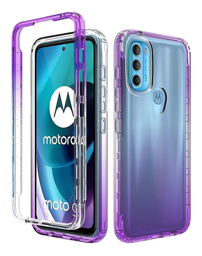Funda 2 En 1 Rudo Para Modelos Motorola Bicolor Transparente