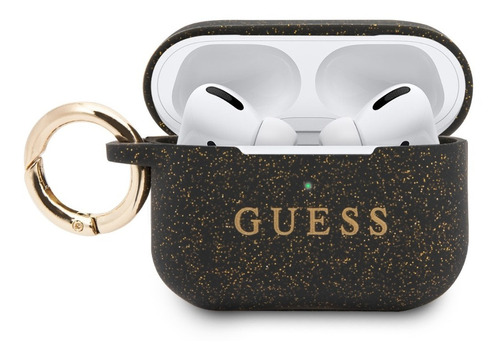 Funda Guess De Silicon Negro Para AirPods Pro 1 Y 2