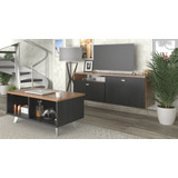 Mesa Tv Rack Flotante + Mesa Ratona De Centro 1.20 Moderno 