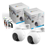 Kit 2 Cámaras Seguridad Ip Ezviz Exterior Wifi 360 3k +128gb