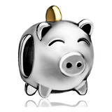 Lovelyjewelry Silver Plated Pig Money Box Bead Bracelet