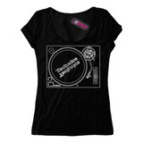 Remera Mujer Technics Mk2 Bandeja Tocadisco Dj Me72 Dtg