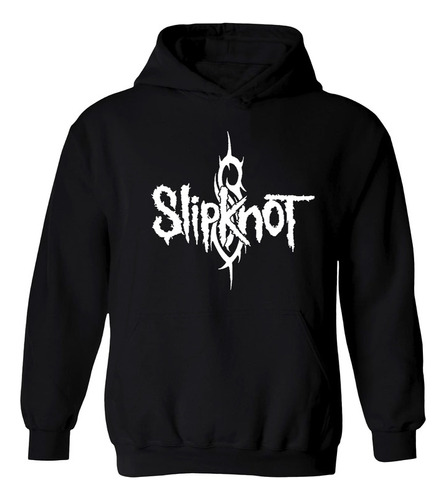 Buzo Negro Slipknot Thrash Metal Hoodie Frisa Algodón