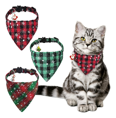 Yujun Paquete De 3 Collares De Navidad Con Diseño De Gato .