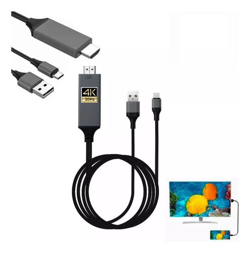 Adaptador Usb Tipo C A Hdmi 4k Convertidor Audio Y Vídeo